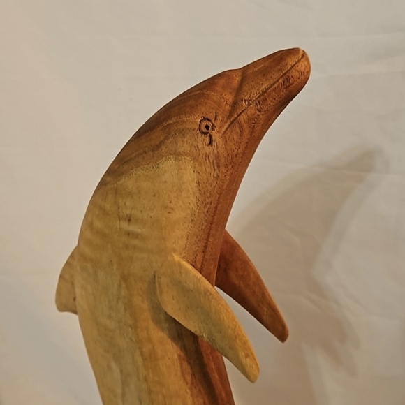 Wooden Handcrafted Decorative Figurine Dolphin Sculpture - Picture 5 of 14